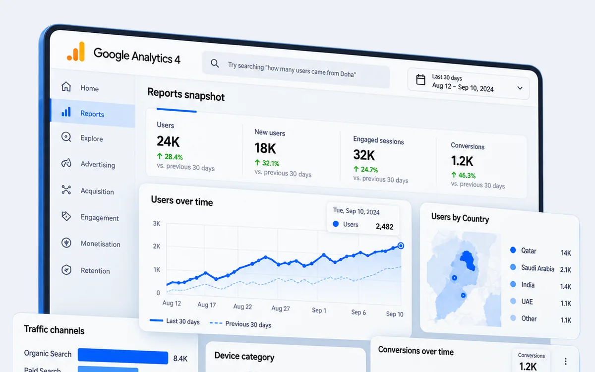 Google Analytics 4 reports snapshot