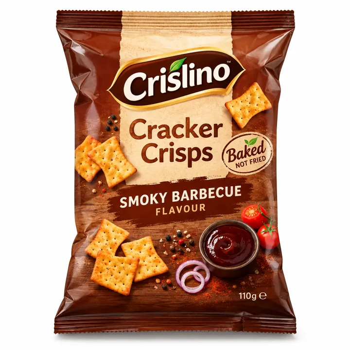Crislino smoky barbecue cracker crisps bag