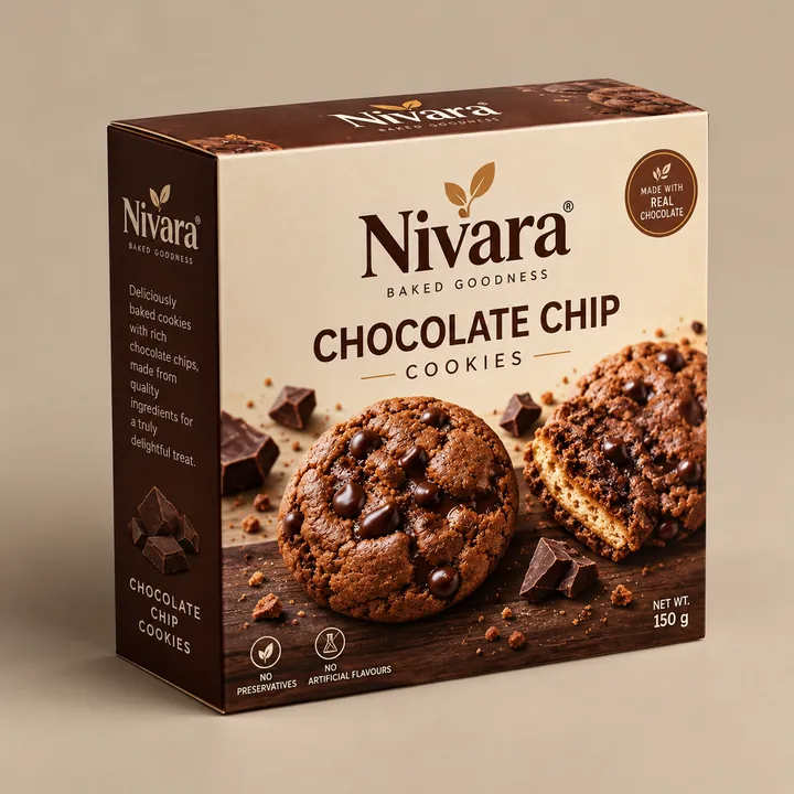 Nivara chocolate chip cookies box