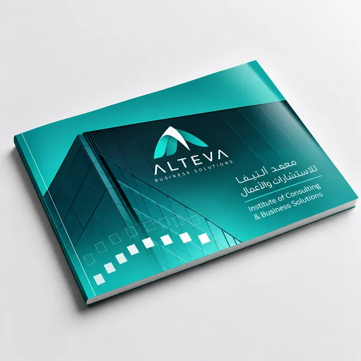 Alteva Business Solutions brochure cover in Arabic and English